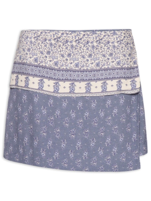 Short Saia Estampa Chilli C - Azul