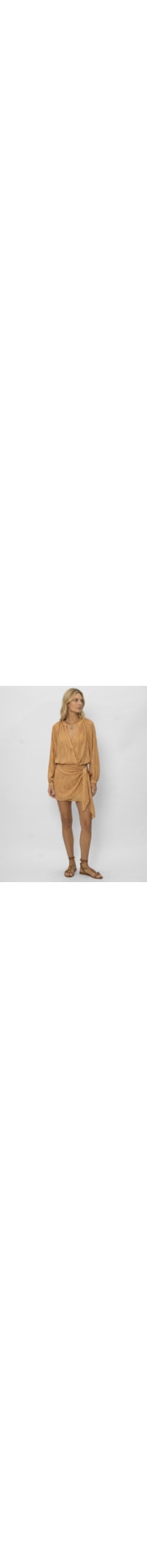 Short Saia Estampa Line - Marrom