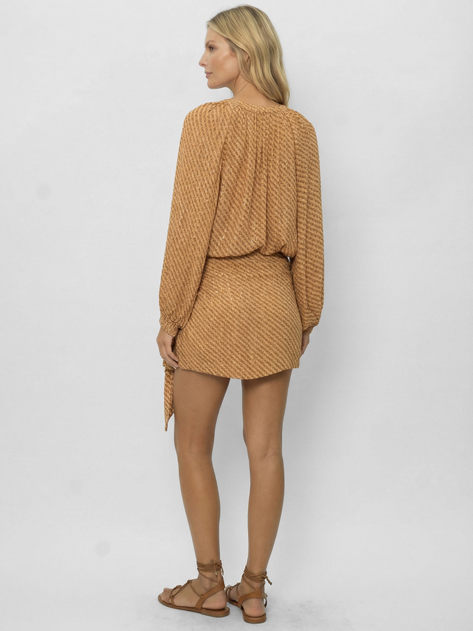 Short Saia Estampa Line Marrom Maria Filó