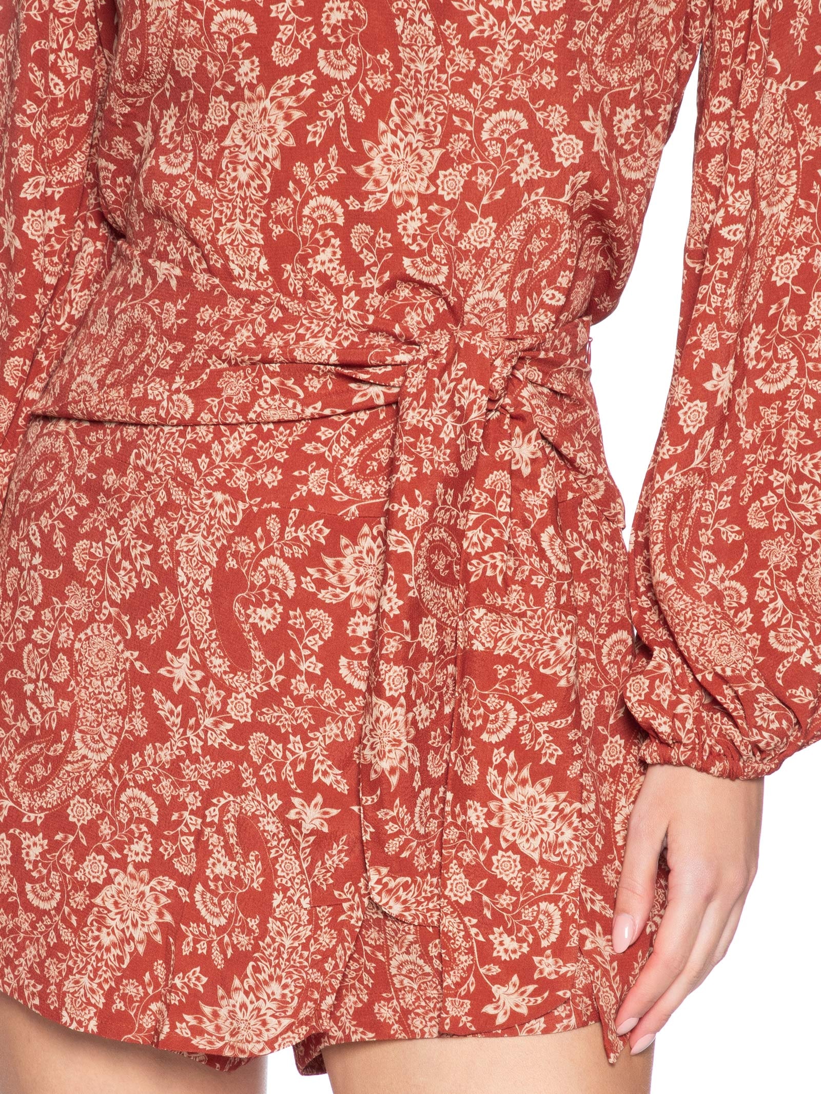 Short Saia Estampa Maze Vermelho Maria Filó