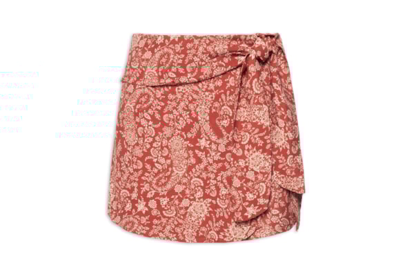 Short Saia Estampa Maze - Vermelho