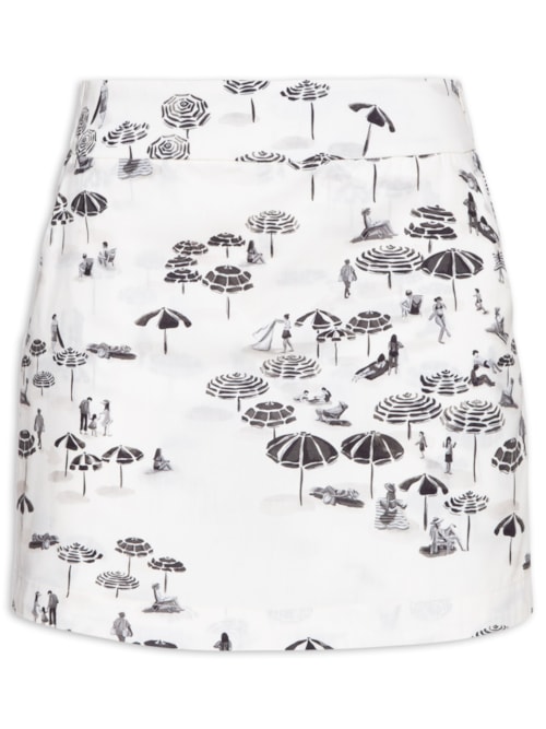 Short Saia Estampa Pé Na Areia – Off White