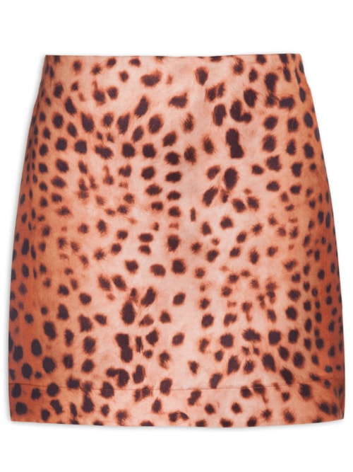 Short Saia Estampado - Marrom