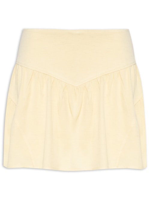 Short Saia Evasê - Amarelo