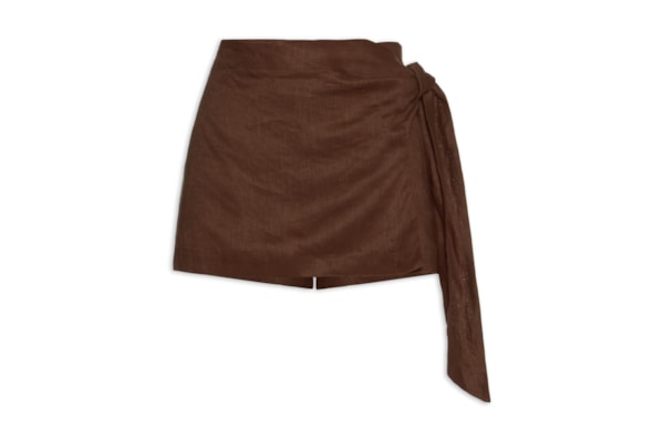 Short Saia Faixa - Marrom