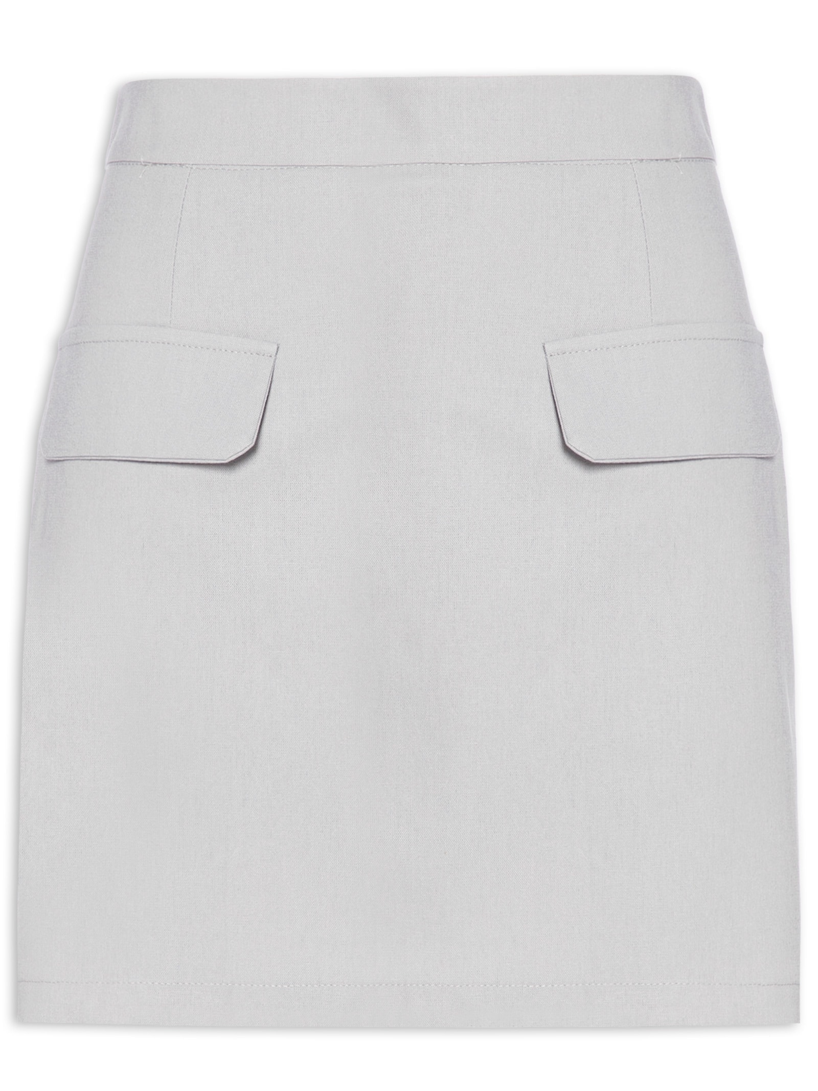 Short Saia Feminino Alfaiataria Básico Cinza Basiq