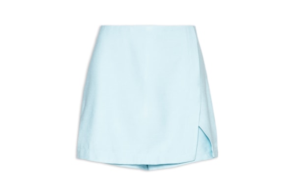 Short Saia Feminino Com Fenda - Azul
