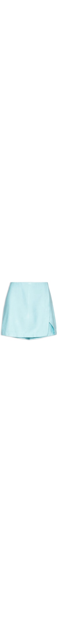 Short Saia Feminino Com Fenda - Azul