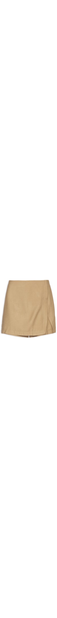 Short Saia Feminino Com Fenda - Bege