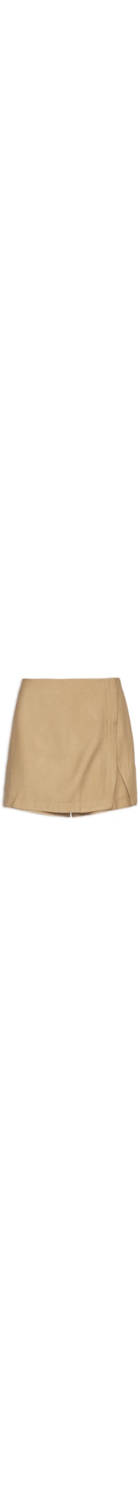 Short Saia Feminino Com Fenda - Bege
