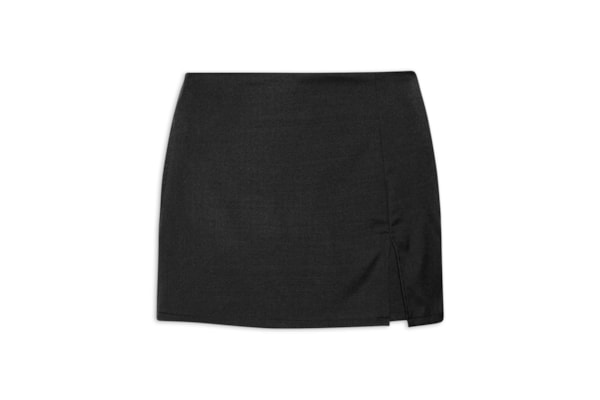 Short Saia Feminino com Fenda - Preto