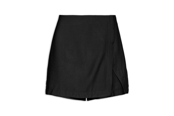 Short Saia Feminino Com Fenda - Preto