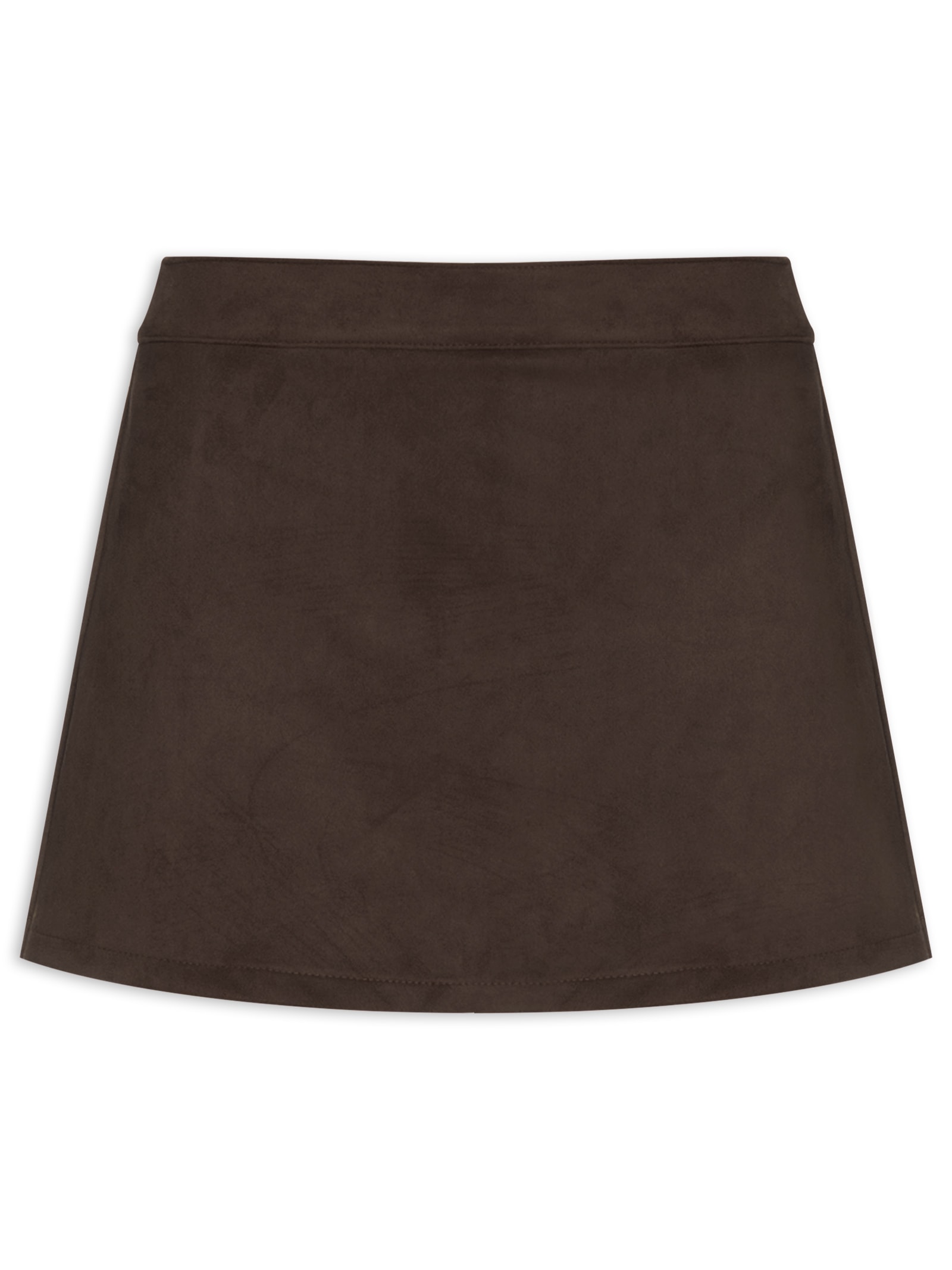 Short Saia Feminino Em Camurça Marrom Lança Perfume