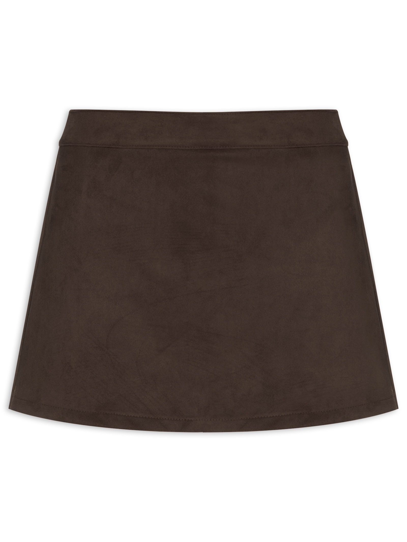 Short Saia Feminino Em Camurça Marrom Lança Perfume