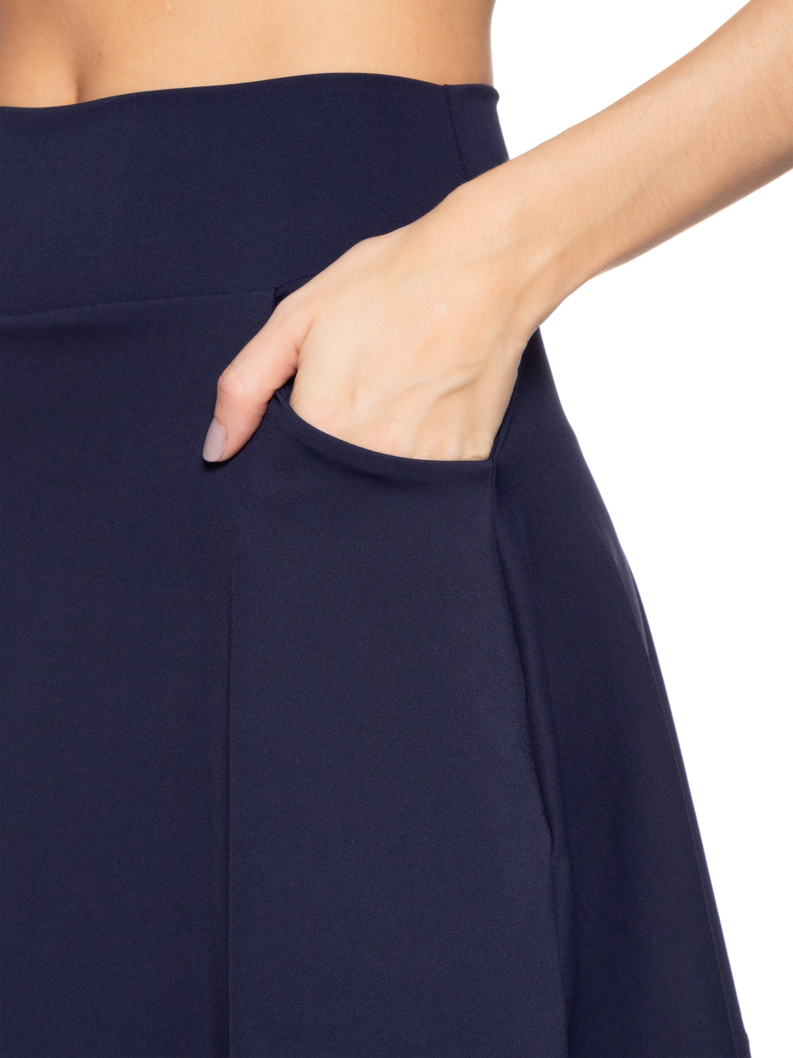 Short Saia Fitness Com Bolso Azul Basiq