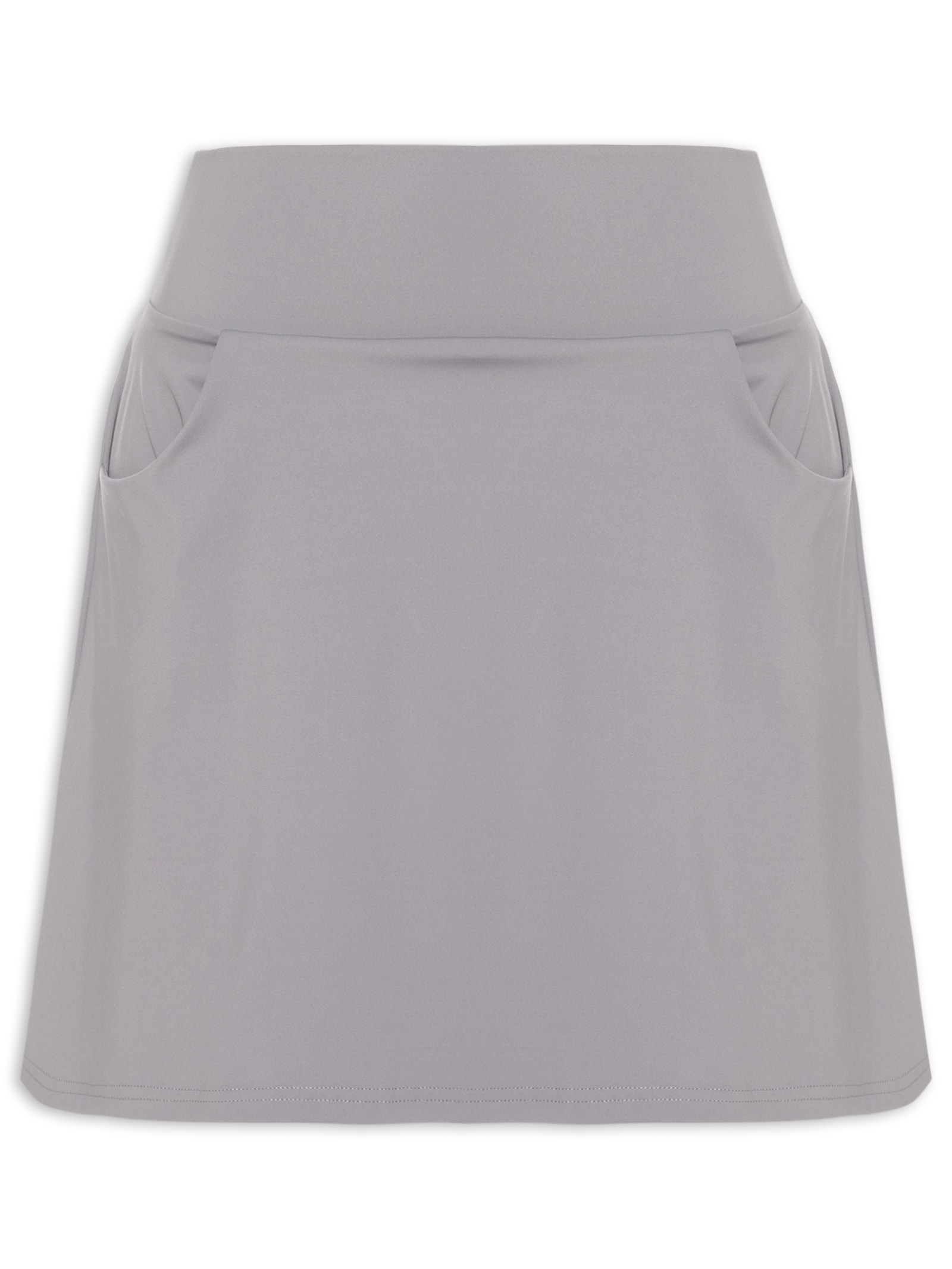 Short Saia Fitness Com Bolso Cinza Basiq