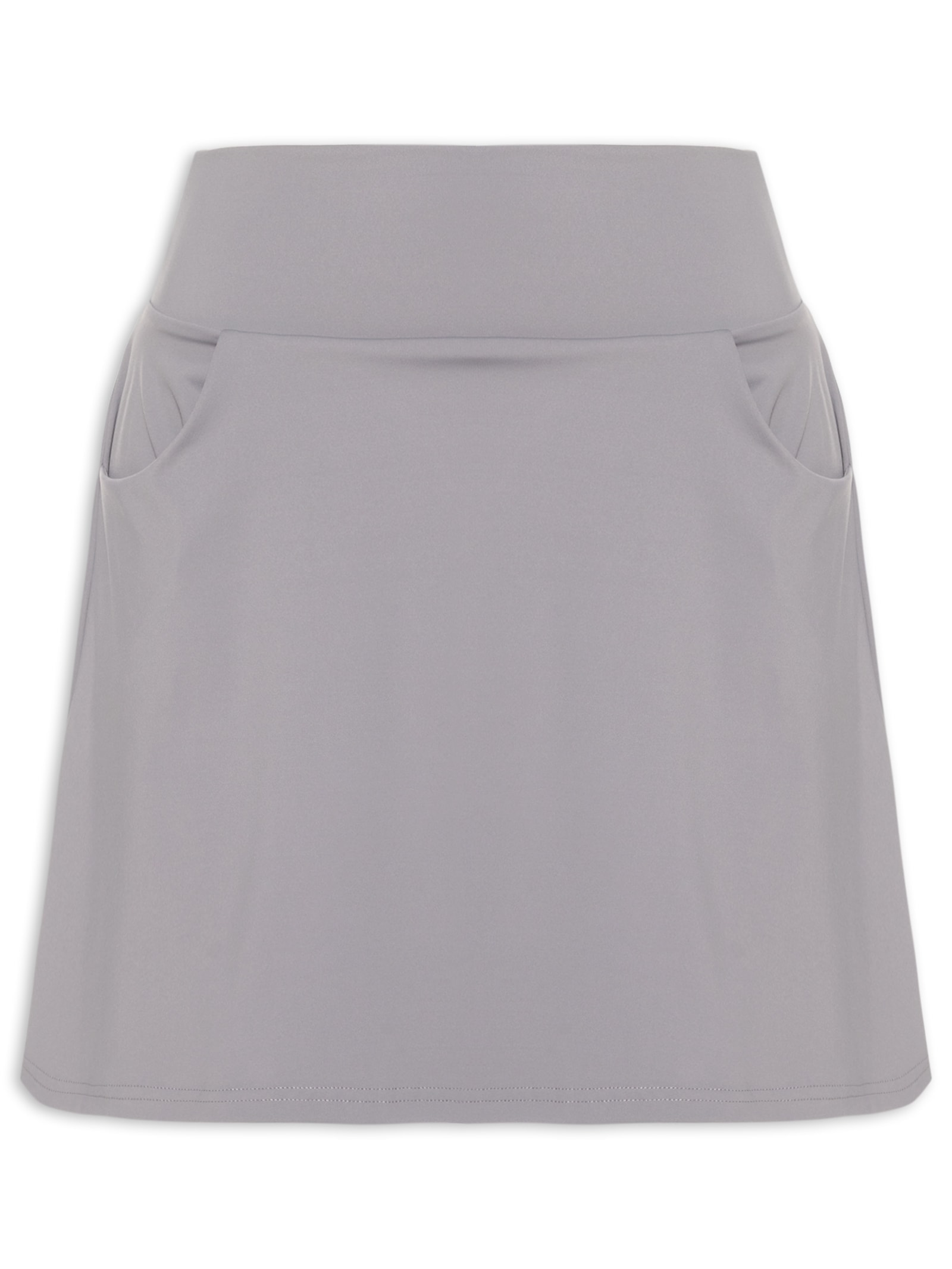 Short Saia Fitness Com Bolso Cinza Basiq