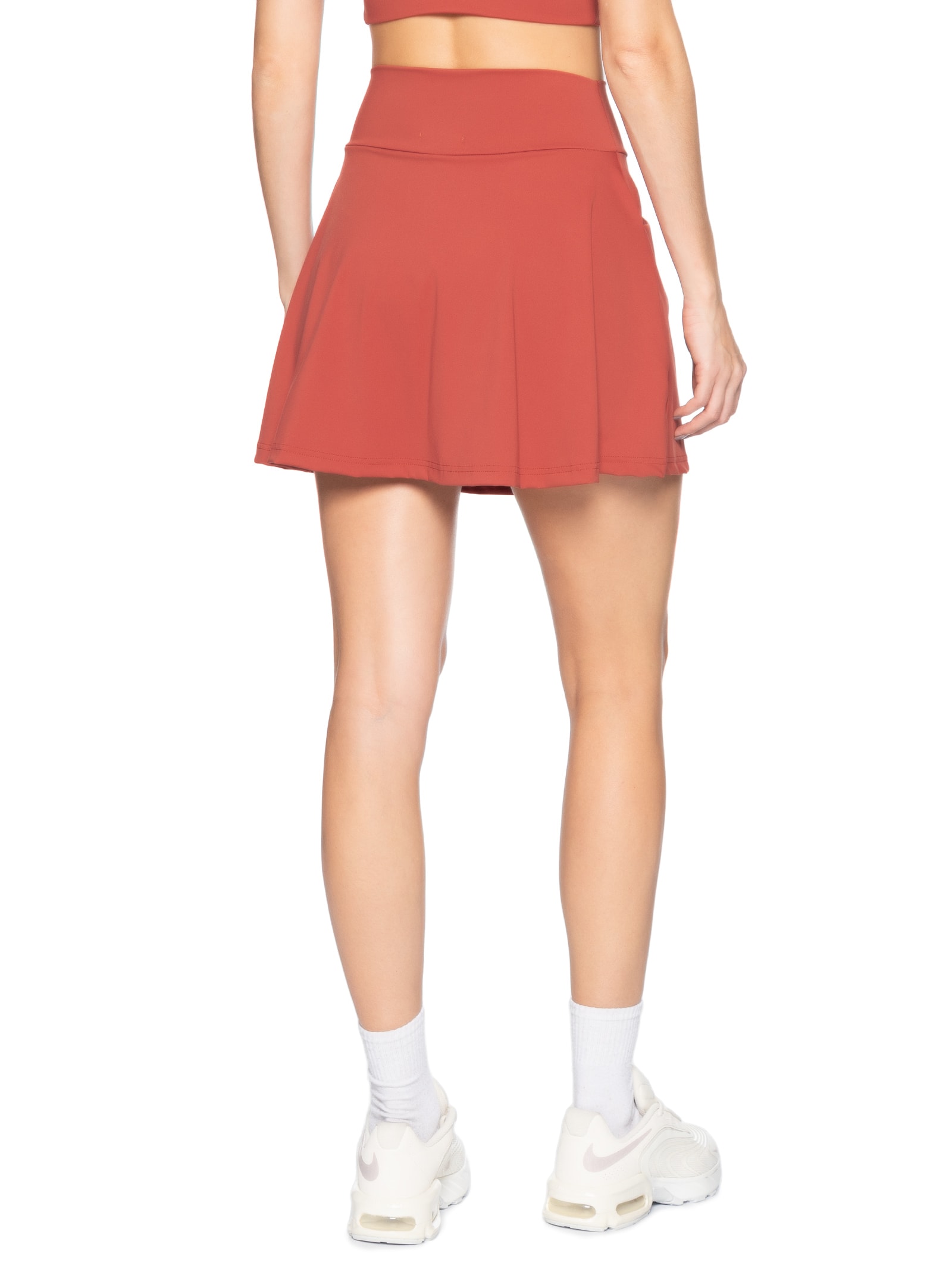 Short Saia Fitness Com Bolso Laranja Basiq