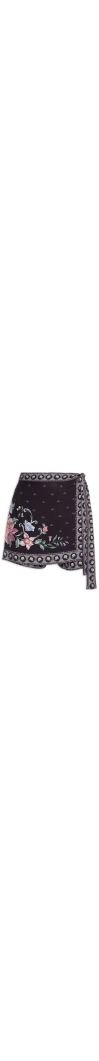 Short Saia Flor de Outono – Preto