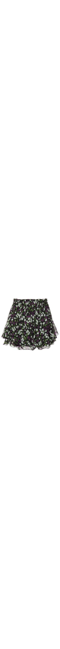 Short Saia Floral Jardim - Preto