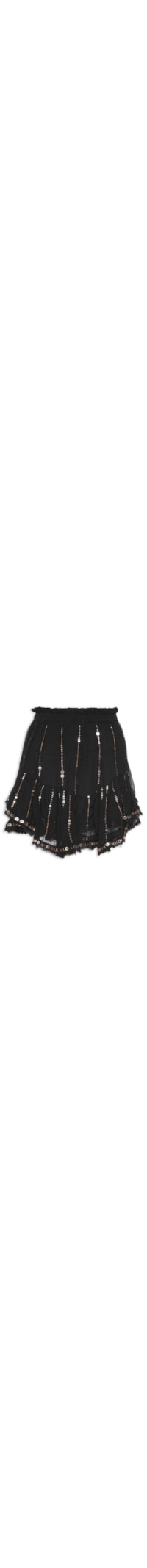 Short Saia Gypsy Com Lantejoula - Preto
