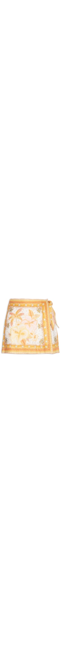 Short Saia Ilha De Flor Lenço - Amarelo