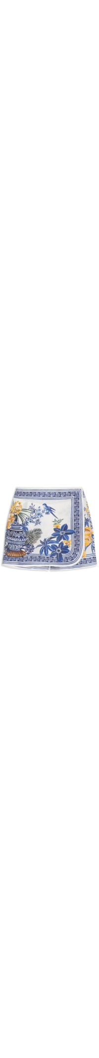 Short Saia Jardim Oriental - Azul