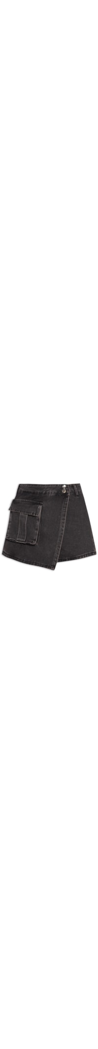 Short Saia Jeans Cargo - Cinza