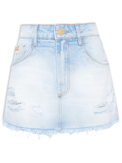 Short Saia Jeans Comfort Super High – Azul