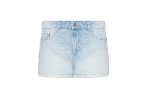 Short Saia Jeans Curta Feminina Original - Azul