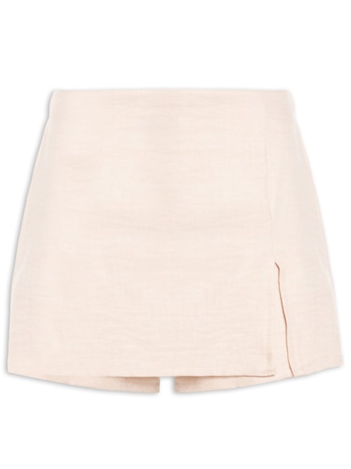 Short Saia Leve Com Fenda – Bege