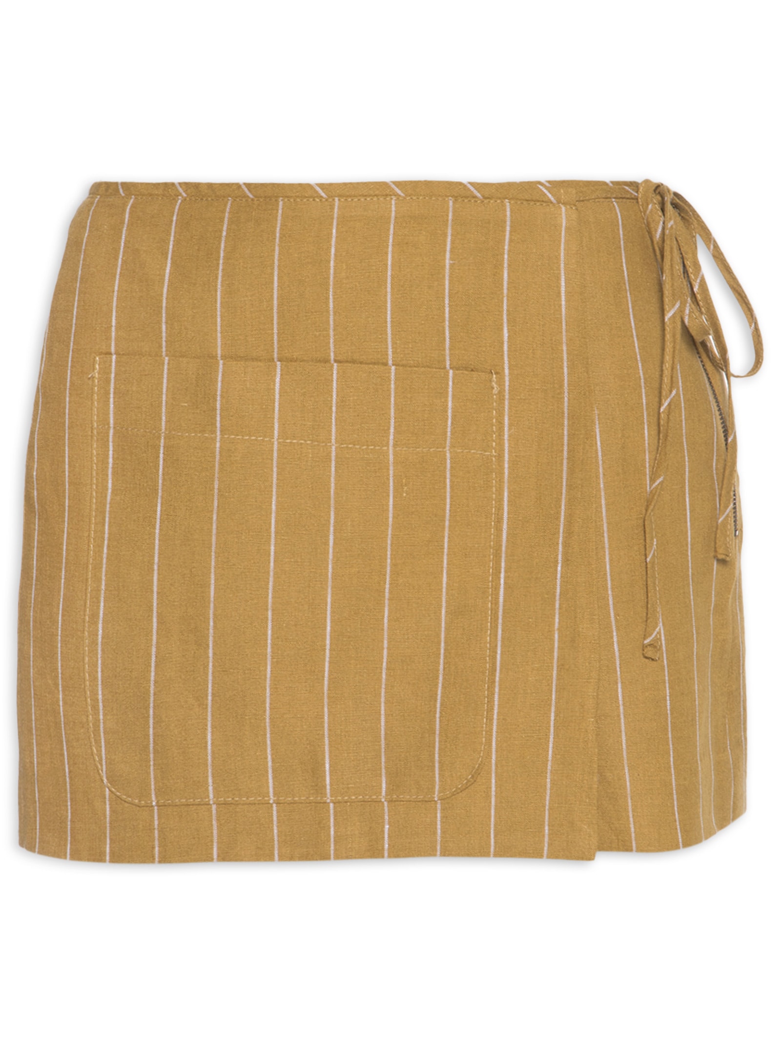 Short Saia Listras Marrom Animale