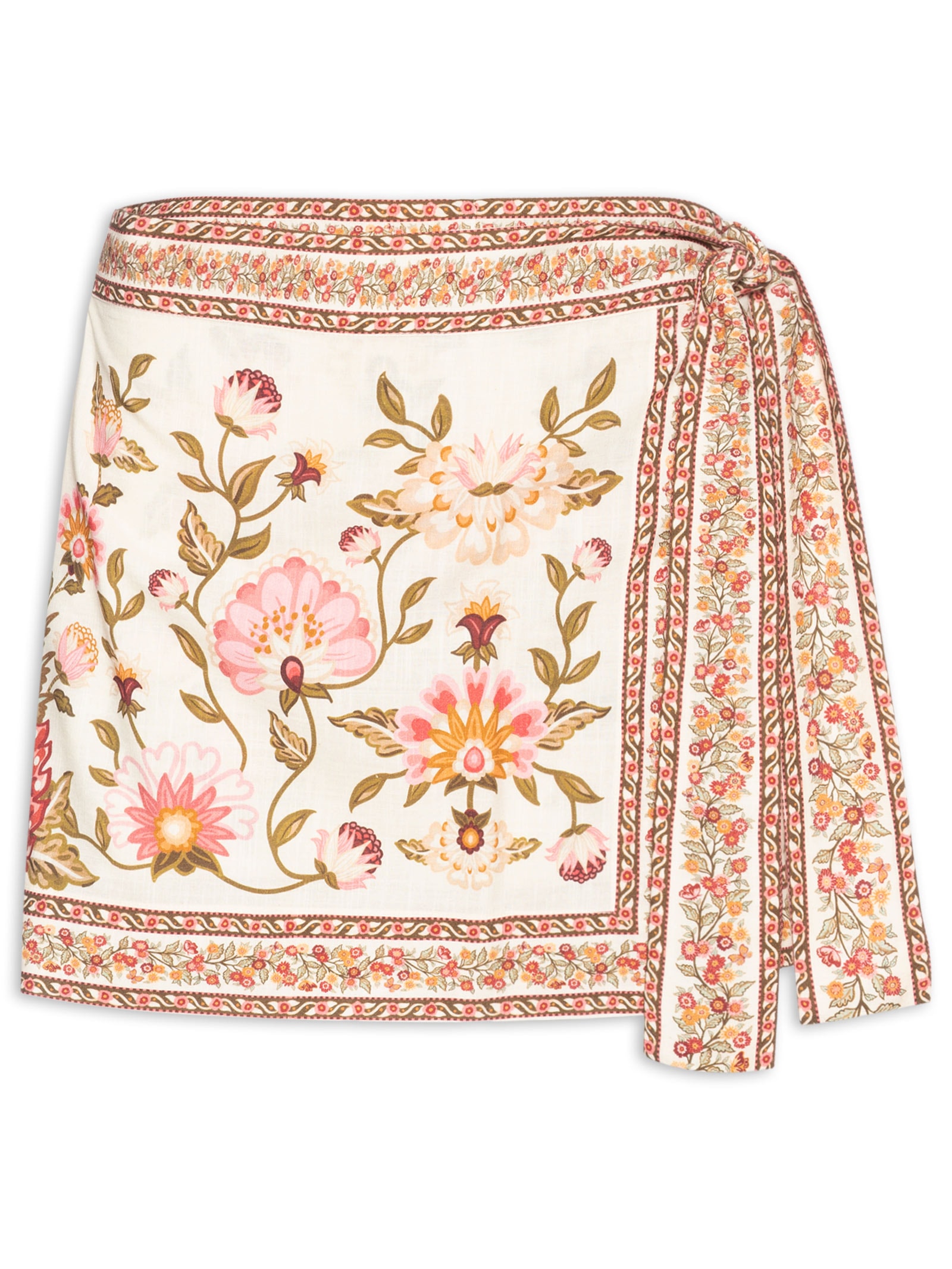 Short Saia Natureza Romântica Bege Farm