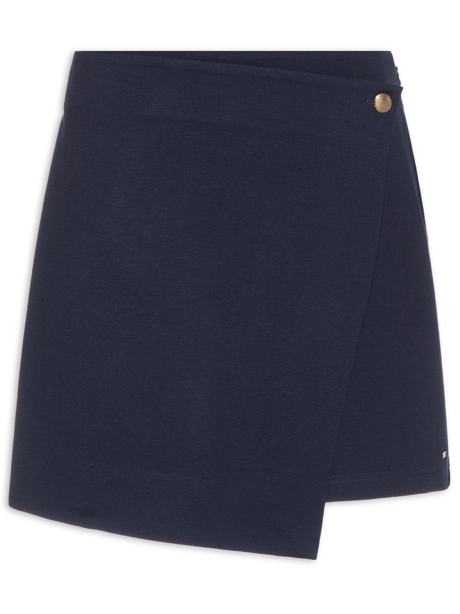 Short Saia Ponte Gold Button Azul Tommy Hilfiger