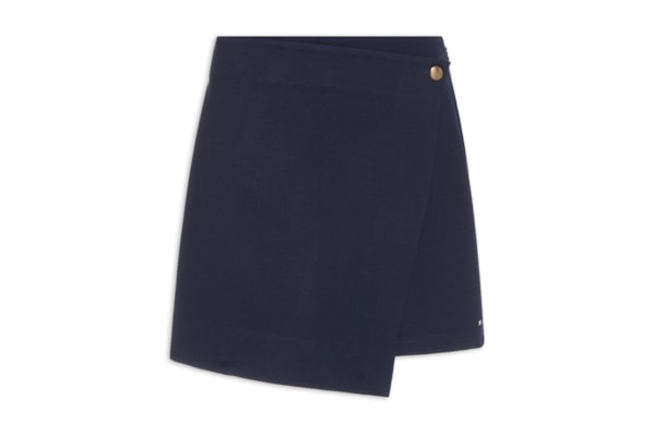 Short Saia Ponte Gold Button - Azul