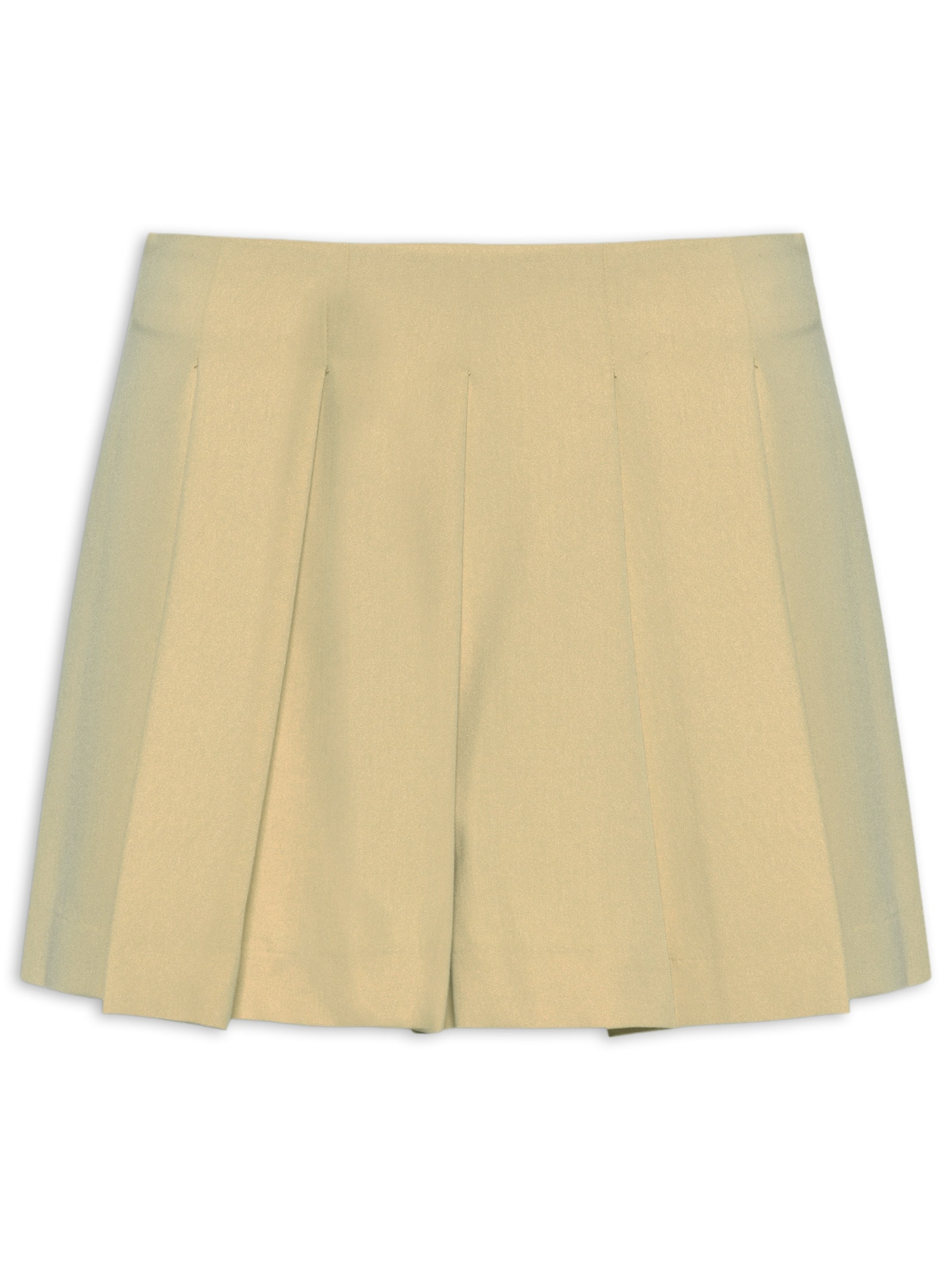 Short Saia Pregas Bege Farm