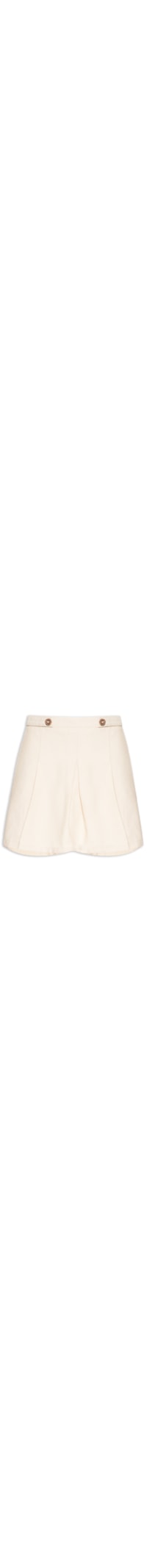 Short Saia Pregas Com Botões - Bege