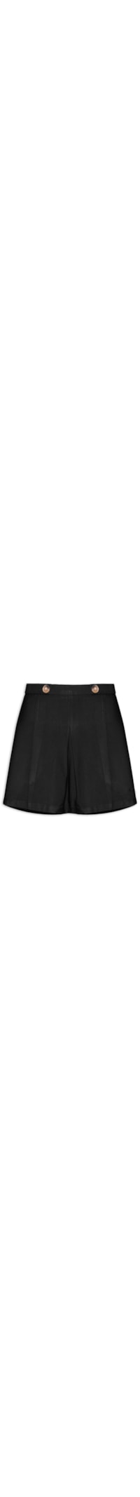Short Saia Pregas Com Botões - Preto