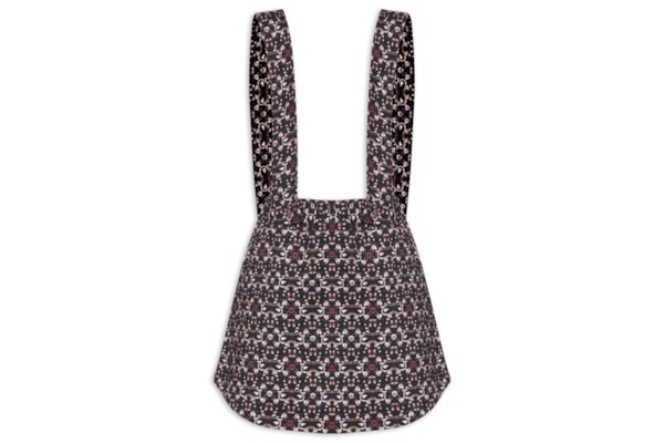 Short Saia Salopette Flora - Preto