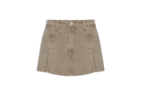 Short Saia Sarja High - Marrom