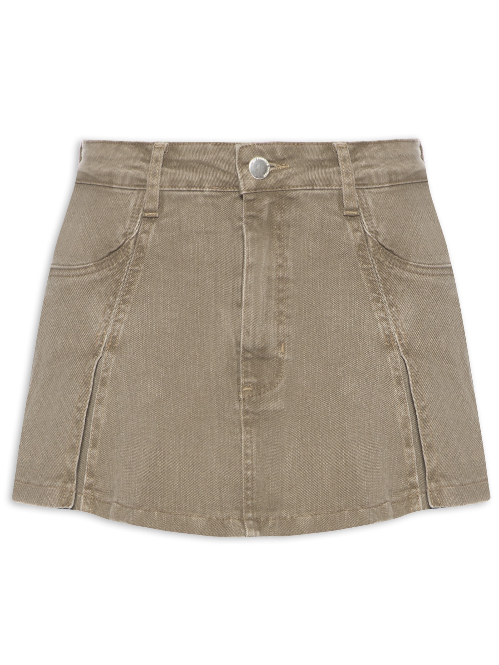 Short Saia Sarja High Marrom My Favorite Things