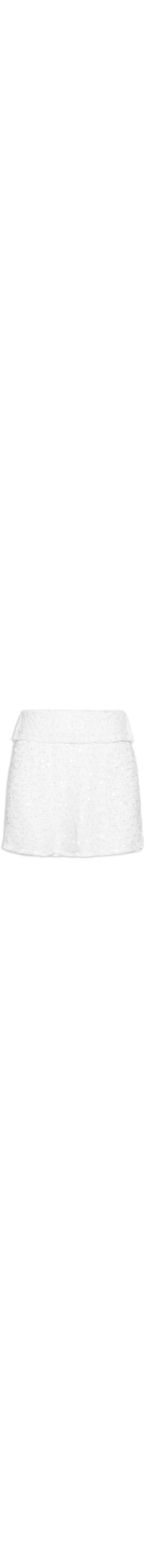 Short Saia Tela Paetê - Branco