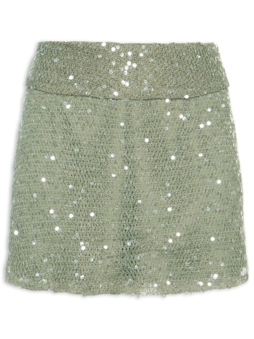 Short Saia Tela Paetê – Verde