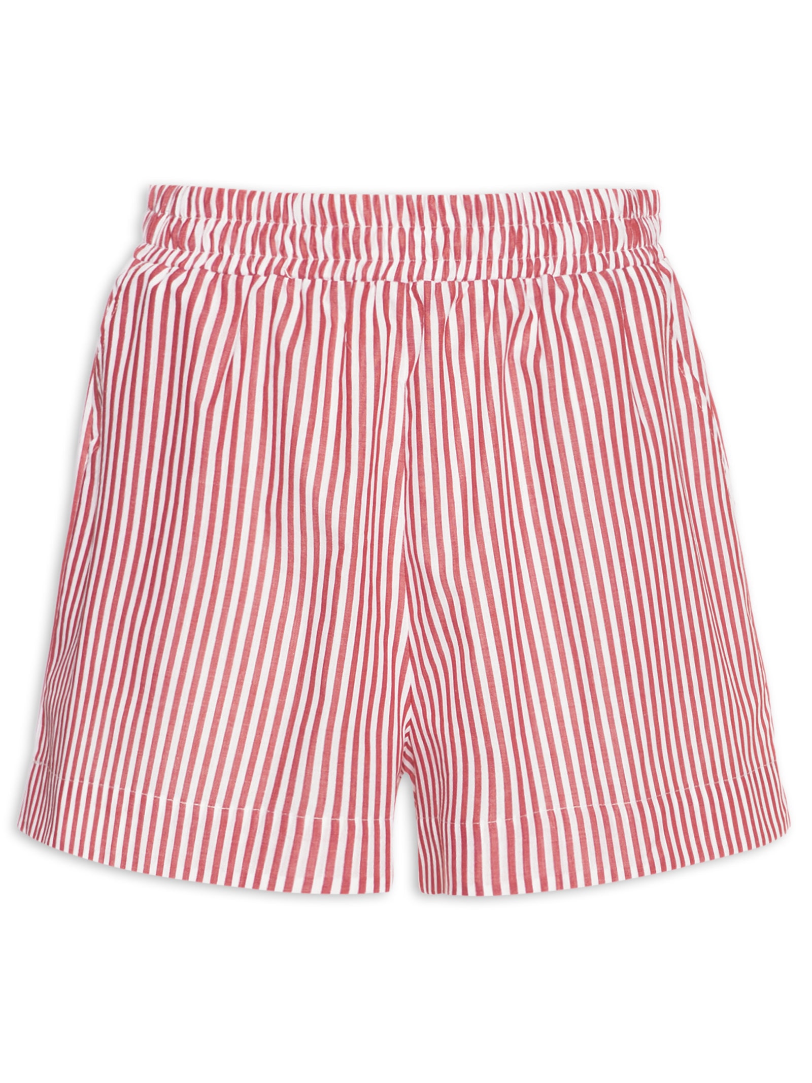 Short Tricoline Listras Feminino – Vermelho Panô
