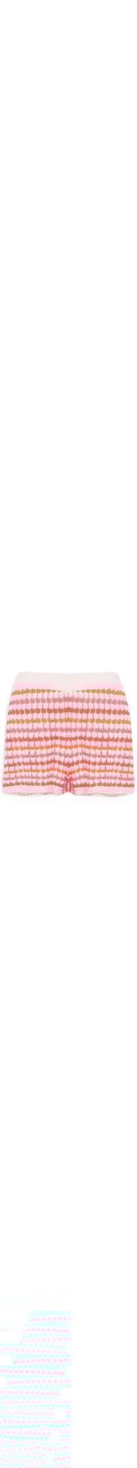 Short Tricot Crochê Listrado Color - Rosa