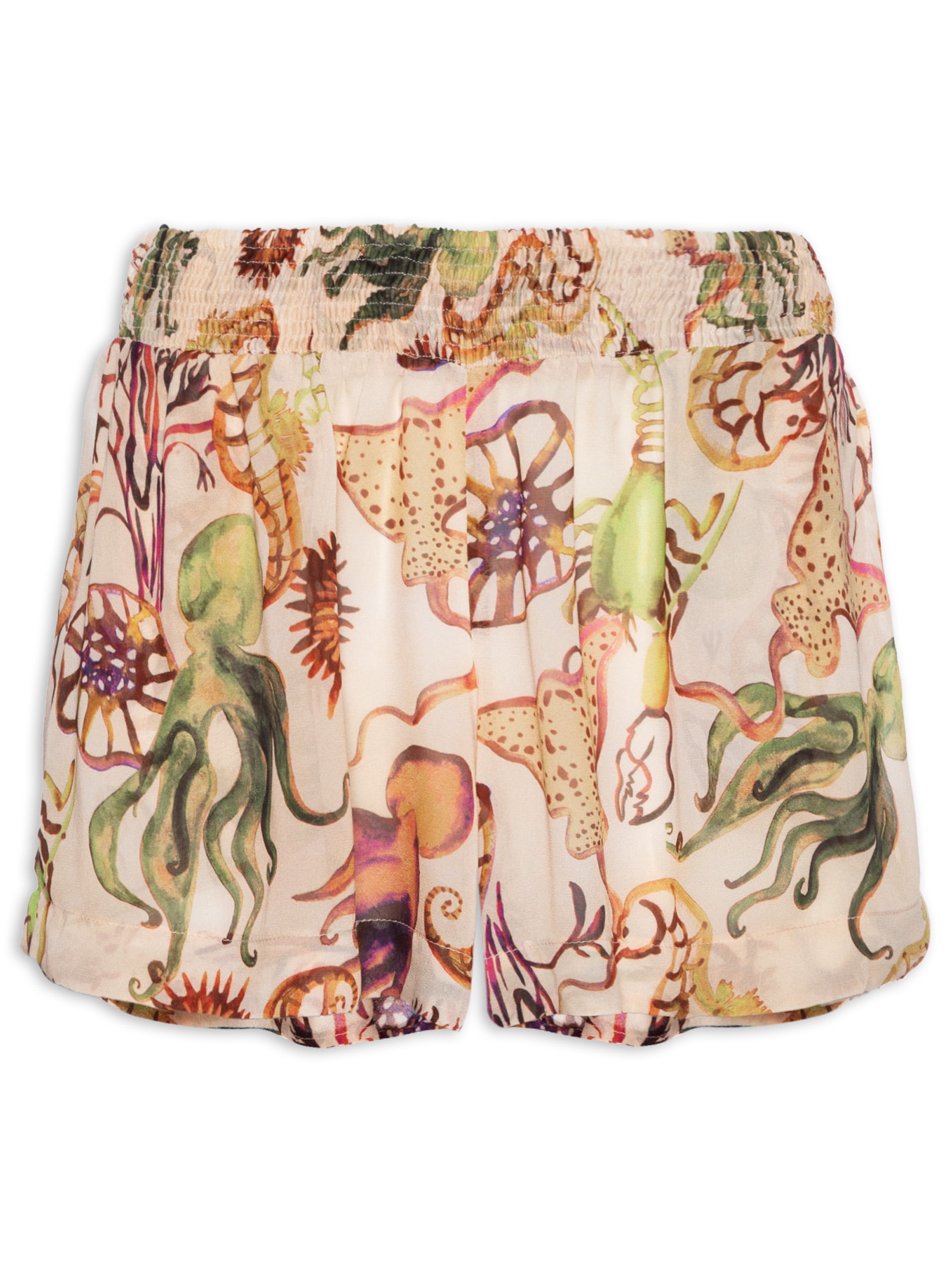 Shortinho Feminino Fundo Do Mar Off Resort Bege Animale Resort