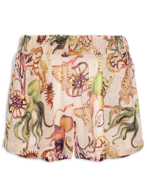 Shortinho Feminino Fundo Do Mar Off Resort – Bege