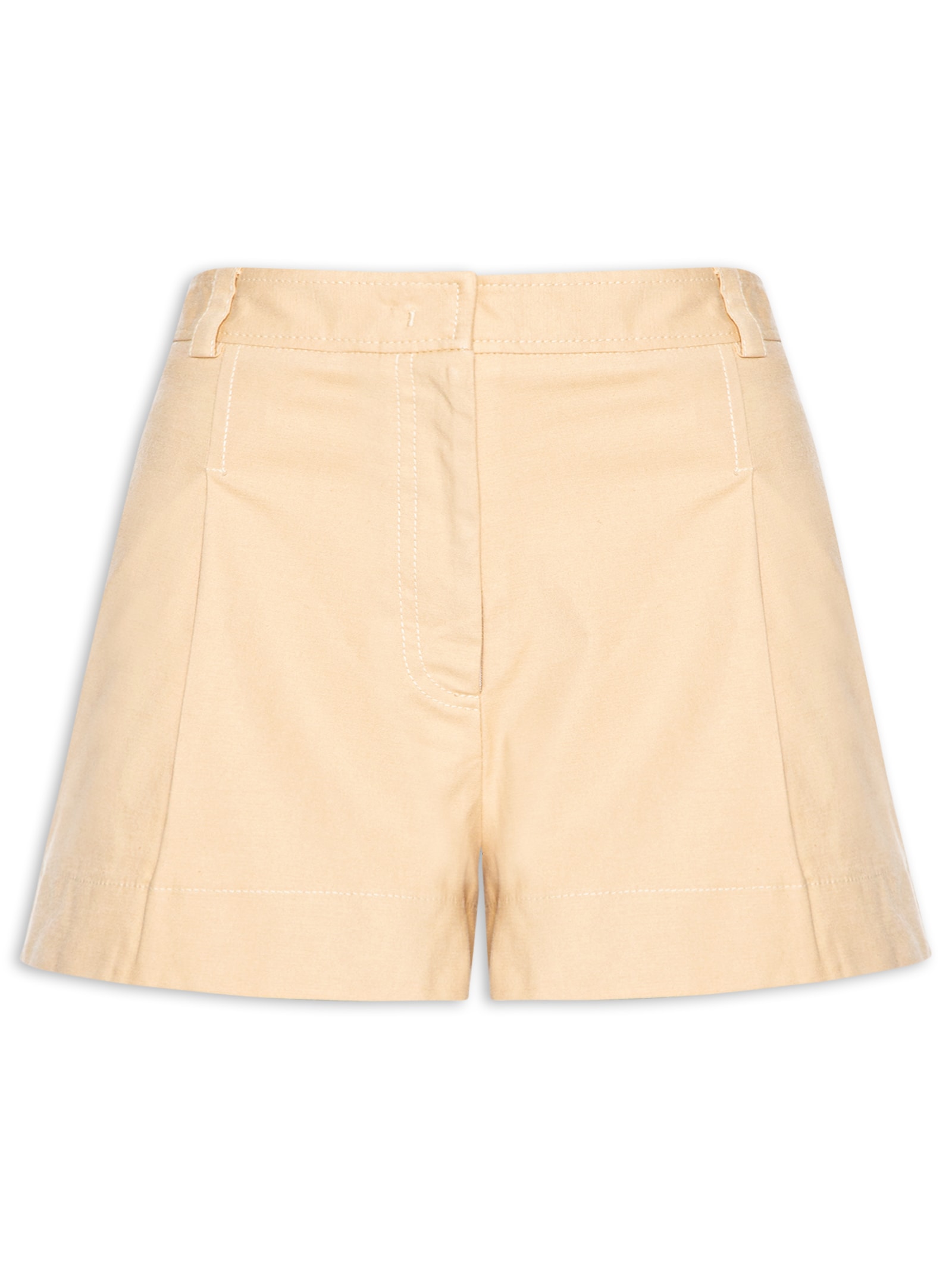 Shorts Alfaiataria Pregas Amarelo Animale Jeans