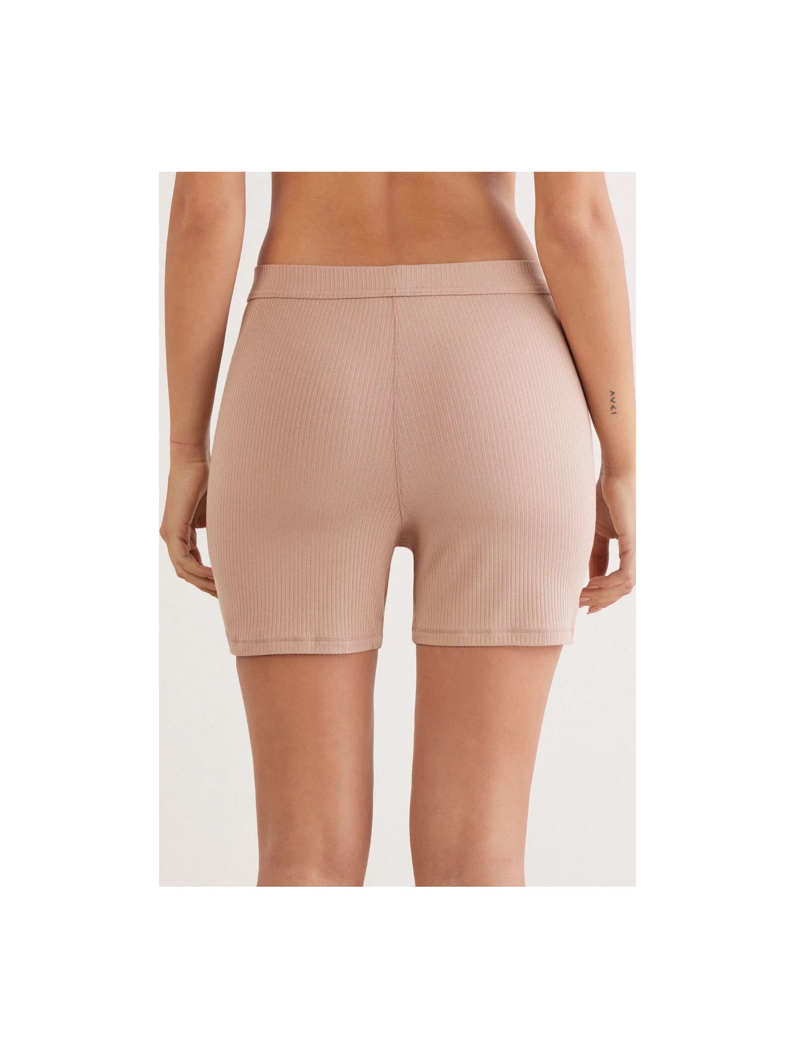 Shorts Ciclista Canelado Em Viscose Your Everyday Wear Bege Intimissimi