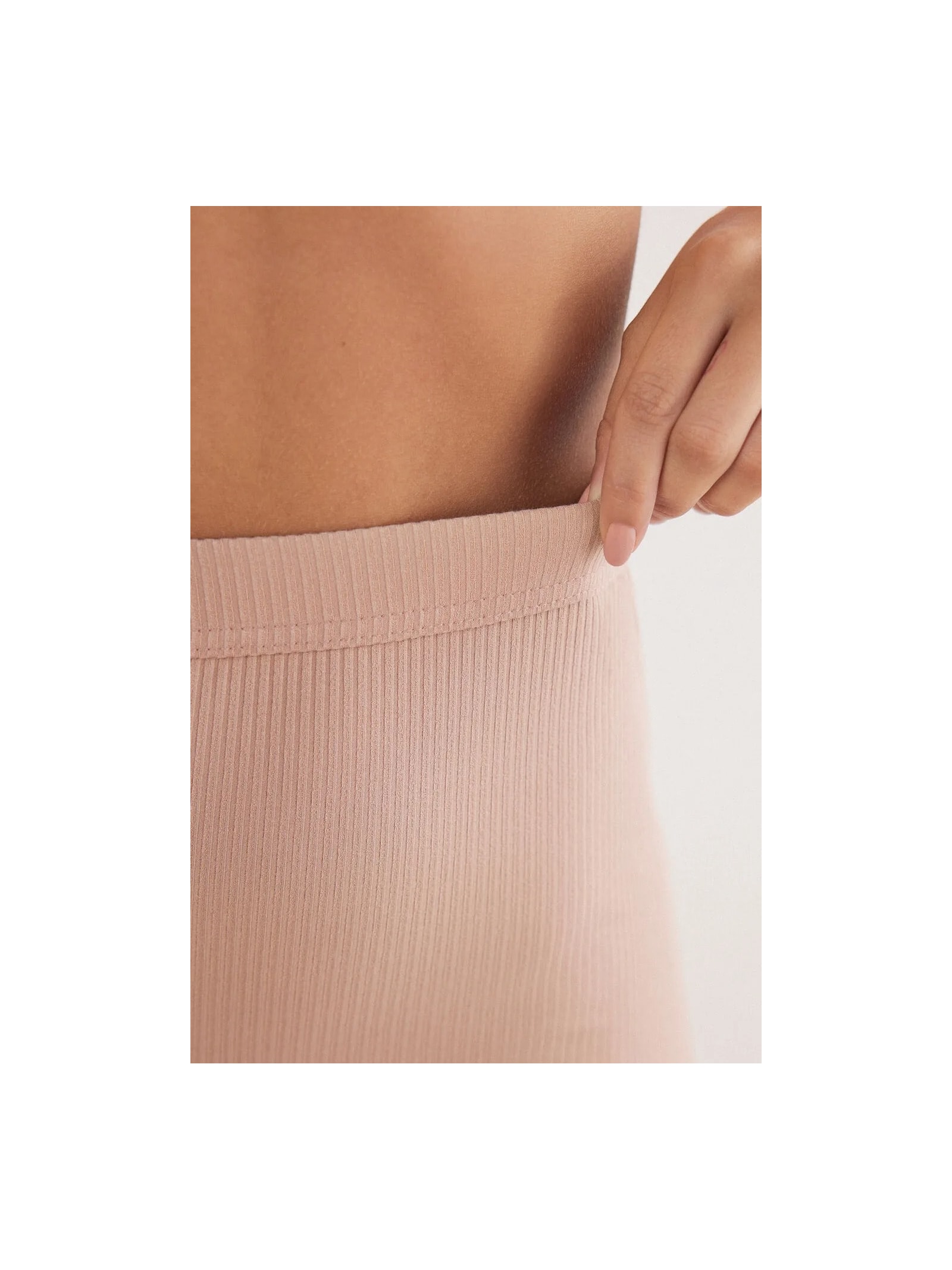 Shorts Ciclista Canelado Em Viscose Your Everyday Wear Bege Intimissimi